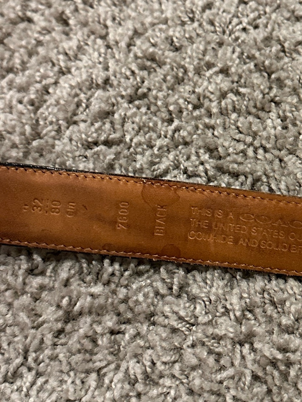 Coach Vintage Burnished Cowhide Black Leather Belt with Brass Buckle - Picture 8 of 8